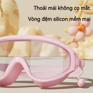 Bộ Mũ Bơi Trẻ Em Chống Sương Mù Nhìn Rộng Silicon Chống Thấm Nước Bể Bơi Đi Biển