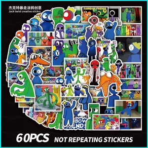 HK1 60 CÁI RAINBOW FRIENDS Graffiti nhãn dán hộp lưu trữ cốc nước miếng dán chống thấm nước KH1