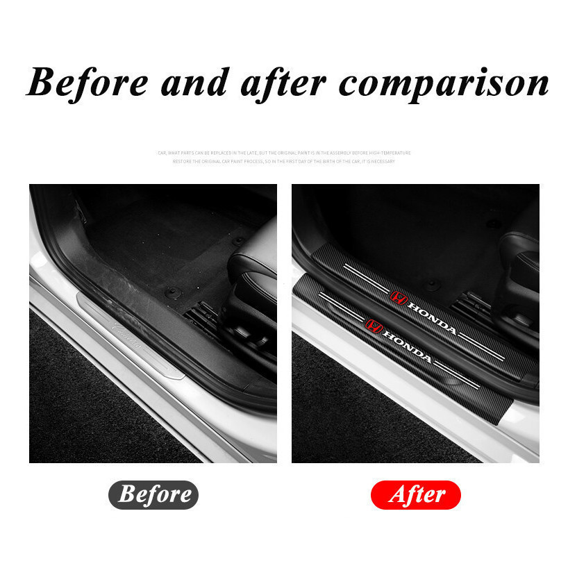 8 Chiếc Cửa Ô Tô Sill Dán Cốp Ngưỡng Chống Trầy Xước Đề Can Cho Xe Honda Civic XR-V CR-Z CRV HRV City Accord Legend Jazz VTi Fit Mobilio VEZEL