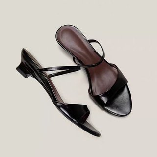 Giày Sandal Nữ Mũi Tròn Slip-On Dày Gót 35-42
