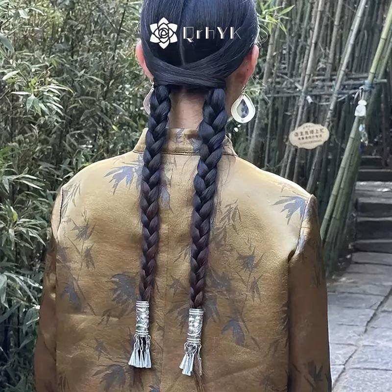 QrhYK Vintage Bohemian Floral sel Phụ Kiện Tóc Dành Cho Nữ Thanh Lịch sel Thiết Kế Updos Đuôi Ngựa Buns Cho Sự Kiện Thường Ngày & Trang Trọng Mới