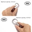 6 Cái Móc treo lò xo bằng thép không gỉ, Carabiner nhỏ, Kẹp thép không gỉ để leo cờ (M6 và M8)