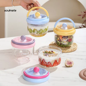 Linh hồn| Hộp đựng salad Bát salad hai lớp di động 600ml có nắp nĩa tích hợp – Hộp đựng đồ ăn bằng nhựa chống rò rỉ cho yến mạch qua đêm Đồ ăn nhẹ trái cây – Lý tưởng cho phòng tập thể dục