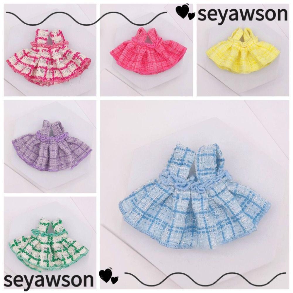 Váy kẻ sọc SEYAWSON, Quần áo búp bê đầy màu sắc DIY, Trò chơi trang điểm đẹp hợp thời trang cho chó Wallace Gromit 13cm, Búp bê Cotton 10-15cm