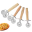 Tay Cầm Bằng Gỗ Thép Không Gỉ PIZZA Cắt Con Lăn Hai Đầu Cắt Bánh Xe Đơn PIZZA Bánh Máy Chủ Bánh Nhà Bếp Đa Năng 4FU6