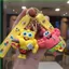 HT3 SpongeBob SquarePants Xe Móc Khóa Patrick Ngôi Sao Mặt Dây Chuyền Hoạt Hình Túi Phụ Kiện Anime Ngoại Vi TH3