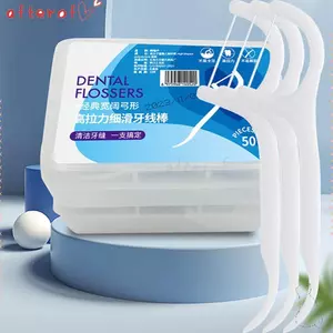 AFTEROF 50 Cái / hộp Floss, Dụng cụ đánh bóng chăm sóc răng miệng dùng một lần, Vệ sinh làm sạch răng Hộp đánh bóng Răng dính tại nhà