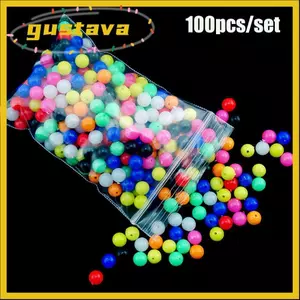 GUSTAVA 100 Chiếc Câu Cá Hạt Chữ Thập Nhựa PE Tròn Chất Lượng Cao Ngọc Trai Đôi