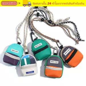 Ví đựng tiền xu CORALTIDE, Túi đựng tai nghe màu tương phản Ví Mini, Túi đựng chìa khóa nhỏ chống trộm bằng vải Polyester