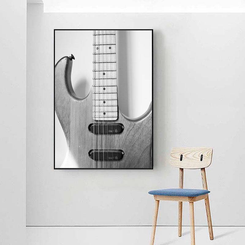 Hiện đại Tối Giản Phong Cách Bắc Âu Đàn Guitar Âm Nhạc Không Khung Tranh Canvas Chống Thấm Nước, Nghệ Thuật Treo Tường Trang Trí Cho Hành Lang Phòng Ăn Phòng Ngủ Đầu