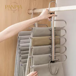 PNPIA Gấp Magic Móc Treo 5/9 Lớp Thép Không Gỉ Tiết Kiệm Không Gian Cho Tủ Áo, Quần Jean, Khăn