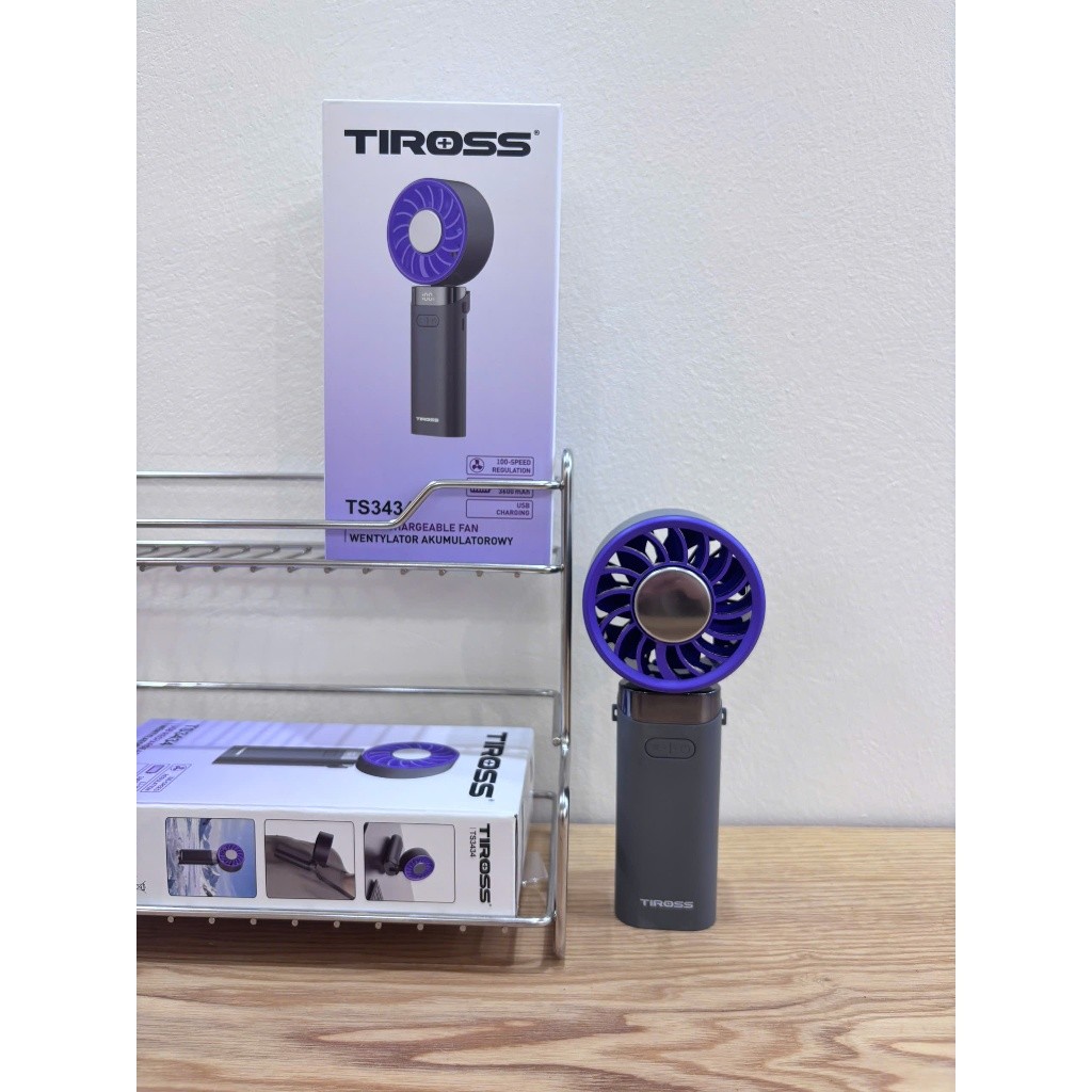 Quạt Tích Điện Cầm Tay Tiross TS3434 3600mAh 100 Tốc Độ, USB Sạc Nhanh Nhỏ Gọn, Màn Led Hiển Thị