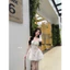 ĐẦM HOA NHÍ 2 DÂY VIỀN NƠ NHÚN NƠ XOÈ LAI REN BYJOLIE
