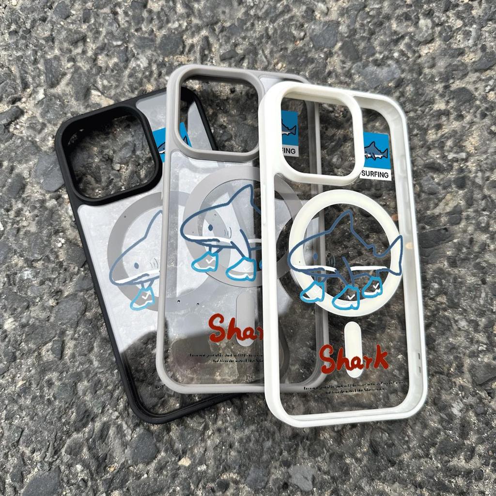Cá mập nhỏ Ứng dụng iPhone 16P17/1514 Vỏ điện thoại hút từ 13/12 Dễ thương 11 Ý tưởng