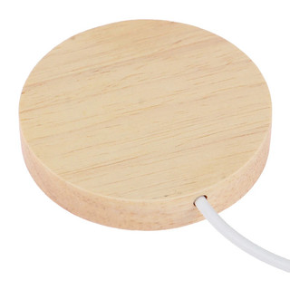 1 / 4 Gỗ Đế Đèn USB Cắm 6cm Đèn Ngủ LED Đầy Màu Sắc Nghệ Thuật Trang Trí Pha Lê Thủy Tinh Đèn LED Cho Đế Nhựa Dính