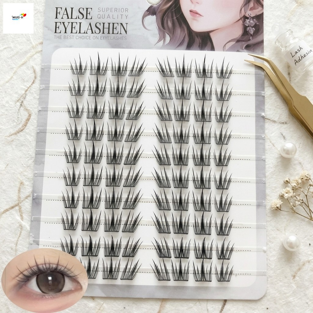 Phong cách Manga tự nhiên Lông mi giả Cụm đơn Thân cây vô hình C Curl 9-13mm