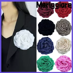 Trâm cài Camellia MERIGGIARE, Ghim ve áo hoa lớn nhiều lớp, Phụ kiện váy 9CM phong cách Pháp