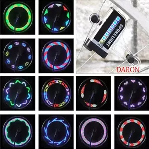 Đèn nói DARON, Công tắc cảm quang 4 giây / Thay đổi đèn bánh xe đạp, Đèn LED Neon đầy màu sắc Lắp đặt dễ dàng 30 mẫu Bánh xe lốp xe đạp