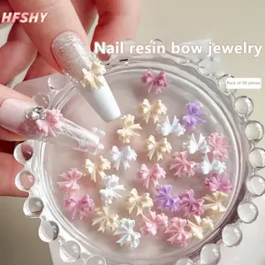 HFSHY 30 Chiếc Ruy Băng Nơ Móng Tay Quyến Rũ Phần Móng Tay Nghệ Thuật Dây Buộc Trang Trí Kawaii Phụ Kiện Làm Móng Tay Thiết Kế Tiếp Liệu VN