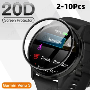 2-10 Chiếc Cong Kính Cường Lực Cho Garmin Venu X1 SQ 2 Chấm Đen Edge Bảo Vệ Màn Hình Cho Garmin Venu 4 3S 3 2S 2 Plus 45mm 41mm Chống Vân Tay Phim Kính HD