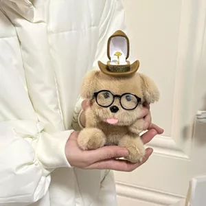 Lưỡi Ra Chó Con Nhẫn Hộp Sang Trọng Búp Bê Nhẫn Hộp Hoạt Hình Dễ Thương Búp Bê Đồ Trang Trí Lưu Trữ Hộp Trang Sức 4.22