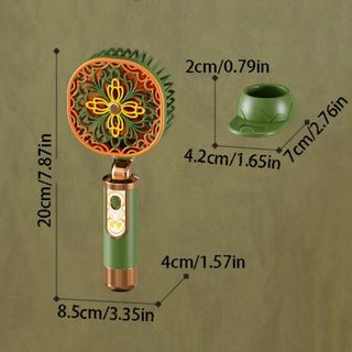 Quạt Điện Di Động LACYES, Quạt Mini Cầm Tay 3 Tốc Độ Retro, Phong Cách Dân Tộc Gió Mạnh Vintage Tiếng Ồn Thấp Quạt Làm Mát Cá Nhân Mùa Hè