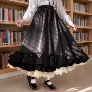 Váy Dài Hai Lớp Màu Trắng Phong Cách Preppy Thanh Lịch, Mềm Mại và Thoải Mái