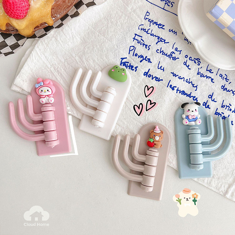 🌤️COD🌤️Móc Treo Đồ Hoạt Hình Ba Móc Không Đục Lỗ Và Đánh Dấu Móc treo đồ chơi sáng tạo cho học sinh