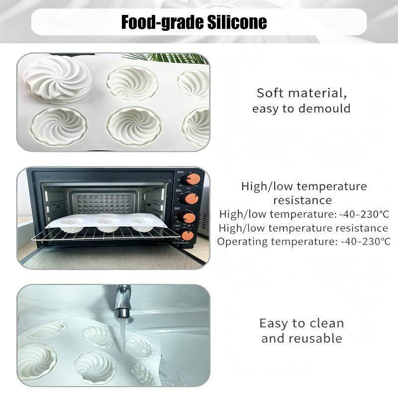 [G & Y-t] Khuôn làm bánh silicon kim cương xoắn ốc 6 khoang Kết cấu xương rồng Mousse Chảo tráng miệng Khuôn nướng bánh linh hoạt cho bữa tiệc tại nhà Vui nhộn [Mới]
