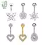 Nhẫn bụng bướm trái tim gợi cảm cá tính dành cho nữ và bé gái, trang sức pha lê zircon