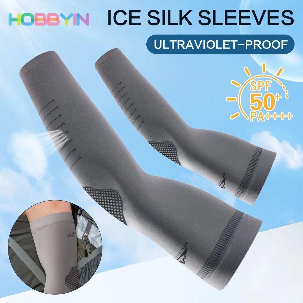 Hobbyin - Bộ 2 Tay Chống Nắng Thể Thao, Băng Lụa Co Dãn Thoáng Khí