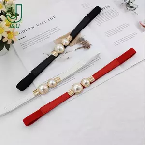 Thắt Lưng Ngọc Trai Da PU Cho Nữ - Eo Co Dãn Mỏng, Phụ Kiện Thời Trang
