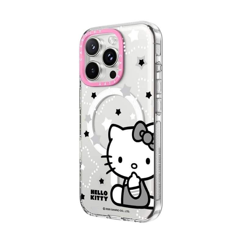 CASECASE X Hello Kitty Star Case HỒNG CAMERA RING EDITION Tác động Vỏ hút từ tính trong suốt cho iPhone 17 / 16 / 15 / 14 / 13 Pro Max Air với bao bì cao cấp