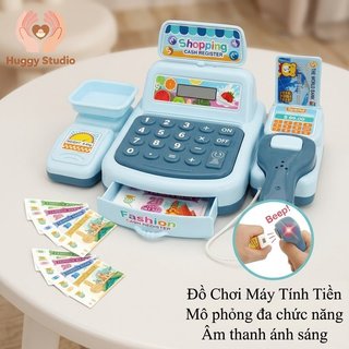 Đồ chơi máy tính tiền cho trẻ em Giả vờ chơi Cửa hàng Máy quét Đèn nhạc Học tập Bộ giáo dục