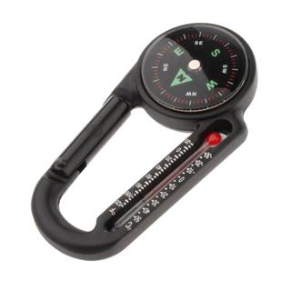 Nhiệt kế la bàn hợp kim nhôm 3 chức năng, móc khóa tiện lợi cho đi bộ và cắm trại