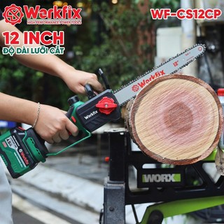 (CHÍNH HÃNG) Máy Cưa Xích Pin WORKFIX WF-CS12CP, Lam Xích Dài 12inch, Tra Nhớt Tự Động - Không Chổi Than