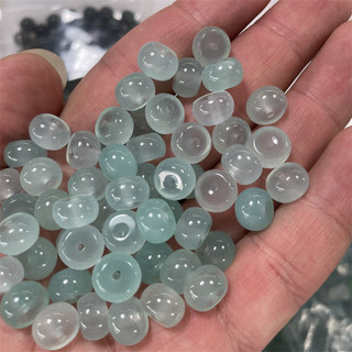 Băng Ánh Sáng Dầu Cyan Bashan Ngọc Ngọc Miếng Đệm Miếng Đệm Khóa An Toàn Rời Hạt Vòng Tay Tự Làm Phụ Kiện
