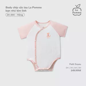 Body chip cộc tay La Pomme bạn nhỏ lém lỉnh - Sợi Petit Soyeu thoáng mát – Bé gái/trai - 0M - 9M