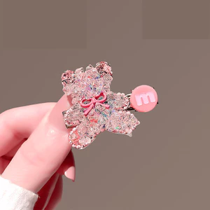 MAUROPOLI Kẹp tóc gấu hồng ngọt ngào, phụ kiện sang trọng, phù hợp mọi kiểu tóc