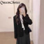 Áo Blazer Nữ Màu Đen Tay Dài, Chất Lượng Cao cho Công Sở và Thời Trang Ngoài Trời
