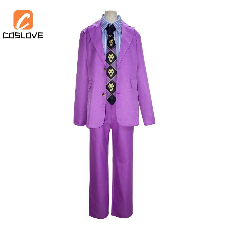 Jojo Kỳ Dị - cosplay quần áo trọn bộ màu tím cho người lớn, phù hợp các sự kiện