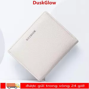 Ví ngắn DUSKGLOW, Ví đựng tiền xu mỏng dung tích lớn, Hộp đựng thẻ da PU màu trơn sang trọng dành cho nữ
