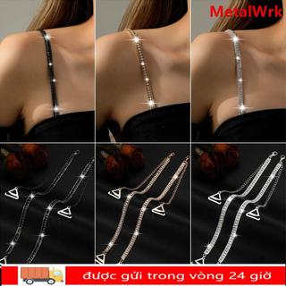 Dây đeo áo ngực kim cương giả METALWRK, Dây đeo vai đồ lót vai gợi cảm có thể tháo rời, Dây đeo áo ngực chống trượt trang trí thời trang có thể điều chỉnh