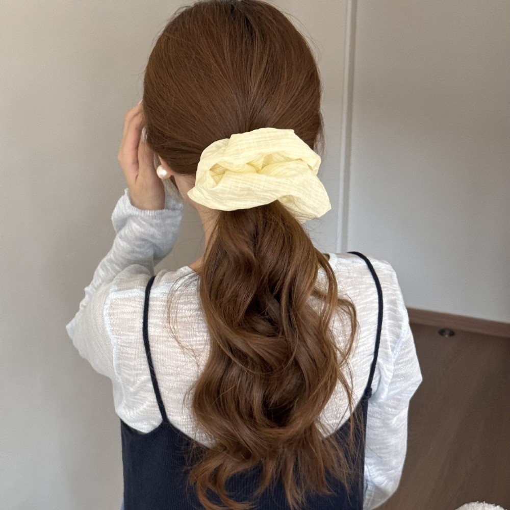 Hululu / Nhỏ Tươi Xanh Scrunchy Dây Buộc Tóc Nữ Cao Cấp Cảm Giác Buộc Tóc Dây Cao Su Phong Cách Mới Dây Buộc Đầu Bền Phụ Kiện Tóc