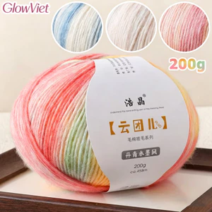 200g Len Loang Màu Ruyi,Cuộn Lớn Len Lông Vũ Fansen đan Khăn áo,mũ, chăn,màu sắc chuyển dần