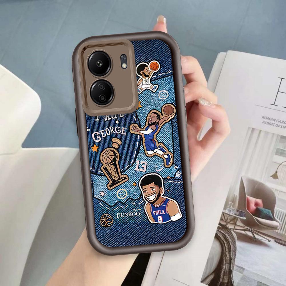 Ốp Lưng Cho Redmi 13C / POCO C65 Hoạt Hình Silicon Bé Gái Mềm Vỏ Điện Thoại TPU Bóng Rổ Cà Ri Mắt Thiên Thần Chống Sốc Ốp Lưng