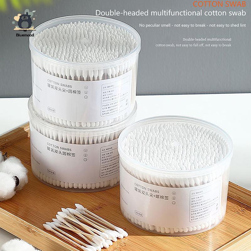 [Bluemood] 500 Chiếc Hộp Mỹ Phẩm Dùng Một Lần Cotton Hai Đầu Cotton Swab Nữ Trang Điểm Bông Buds Cho Gỗ Sti Mũi Tai Dụng Cụ Làm Sạch Mới