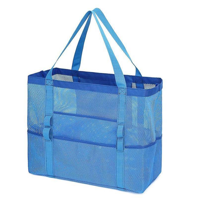 {BUDDI} Túi đi biển lưới lớn chống nước Tote chống cát có 2 tay cầm Túi đựng phòng tập thể dục bể bơi du lịch cho gia đình {buddingenergy}