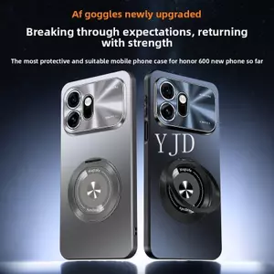 Ốp Lưng Cho Honor 600 Pro Mới Nâng Cấp Khung Ống Kính AF Mờ Kim Loại Mặt Sau 360° Ốp điện thoại chống rơi giá đỡ xoay