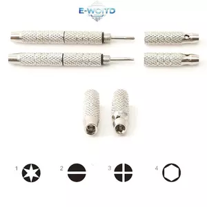 E-WOITD 4 trong 1 Tua Vít Đồng Hồ Kính Mắt Dụng Cụ Sửa Chữa Thép Nhôm Di Động Mini Dụng Cụ E-WOITD